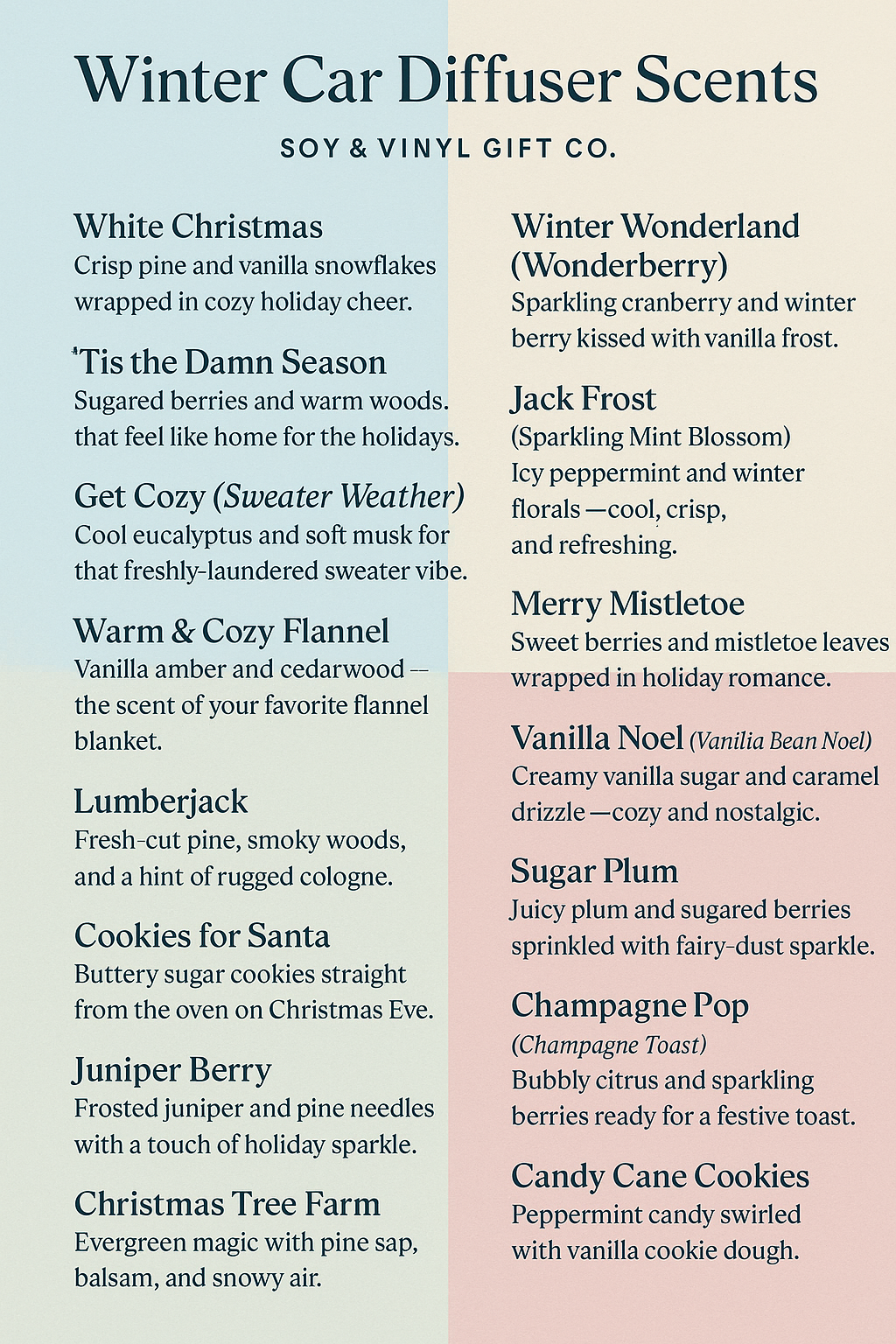 Winter - Hanging Car Diffuser